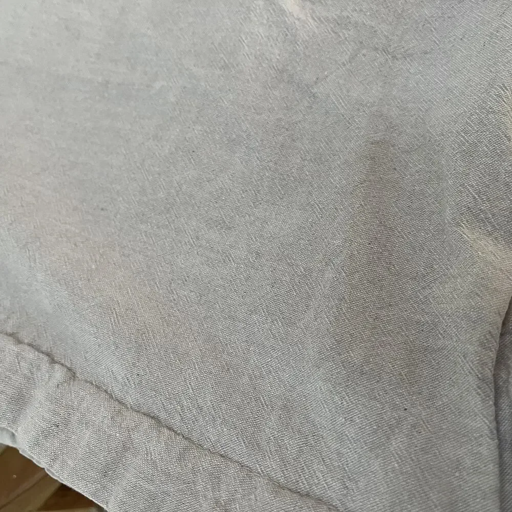 Threshold Full Queen Duvet Cover Cotton Linen Blend Light Gray Zip Closure